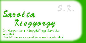 sarolta kisgyorgy business card